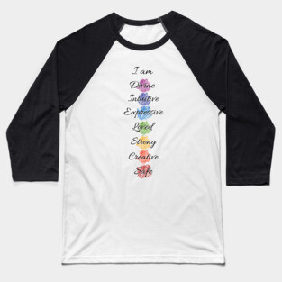 Color Chakra Energy Affirmation Baseball T-Shirt