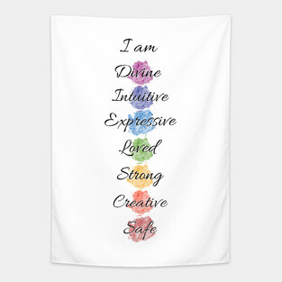 Color Chakra Energy Affirmation Tapestry