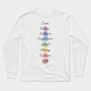 Color Chakra Energy Affirmation Long Sleeve T-Shirt