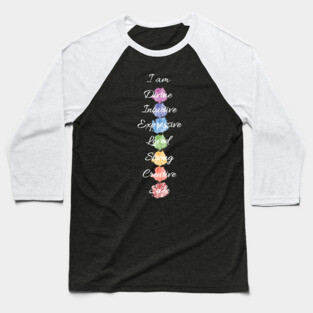 Seven Chakra Energy Affirmation Baseball T-Shirt