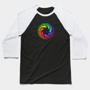 Rainbow Chakra Spiral Baseball T-Shirt