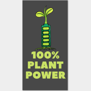 100% Plant Power Fun Vegan Posters and Art