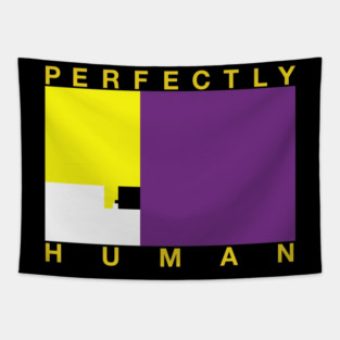 Perfectly Human - Non-Binary Flag Tapestry