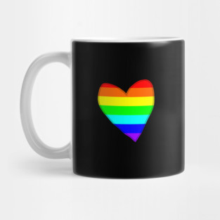 Small Bright Rainbow Valentine Heart Mug