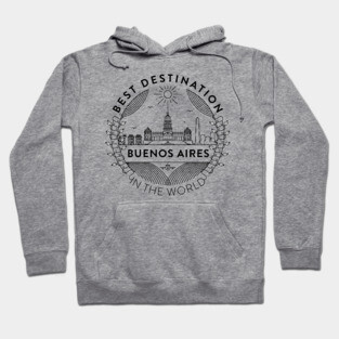 Buenos Aires Minimal Badge Design Hoodie
