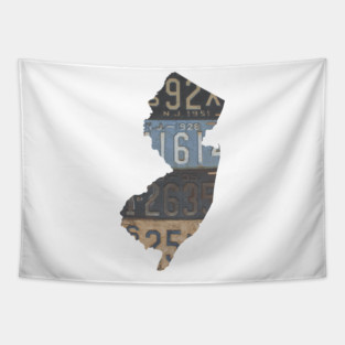 Vintage New Jersey License Plates Tapestry