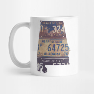 Vintage Alabama License Plates Mug