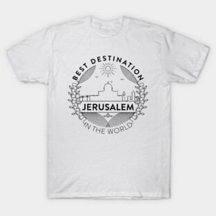 Jerusalem Minimal Badge Design T-Shirt