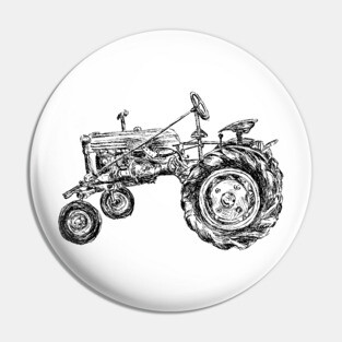 Antique Tractor Print Pin