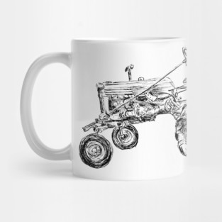 Antique Tractor Print Mug