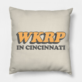 WKRP In Cincinnati Vintage-Style Faded Tribute Logo Pillow