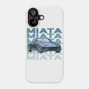 Mazda Miata (Blue) / Retro Style Sunset Design Phone Case