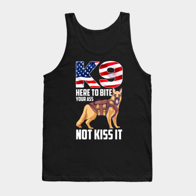 K9 Unit American Flag Patriotic German Shepherd Tank Top by creative