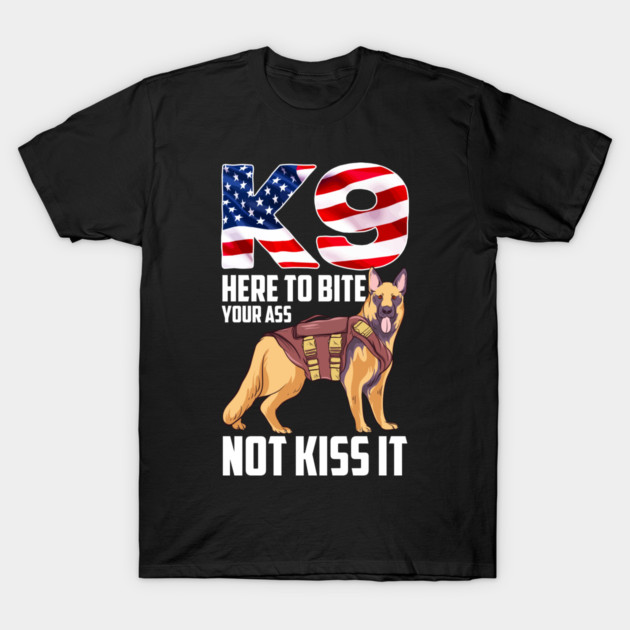 K9 Unit American Flag Patriotic German Shepherd T-Shirt by creative