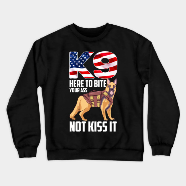 K9 Unit American Flag Patriotic German Shepherd Crewneck Sweatshirt by creative