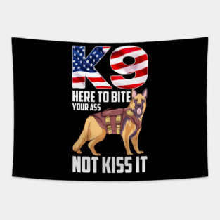 K9 Unit American Flag Patriotic German Shepherd Tapestry