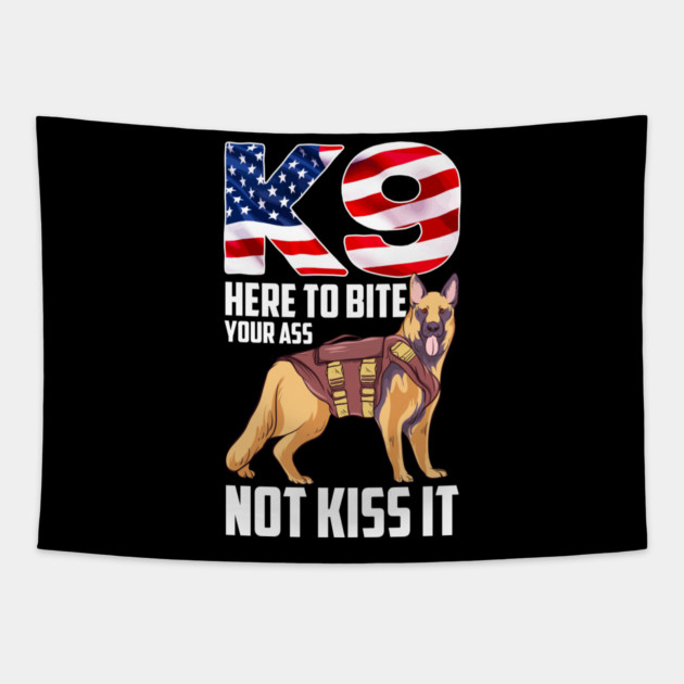 K9 Unit American Flag Patriotic German Shepherd Tapestry by creative