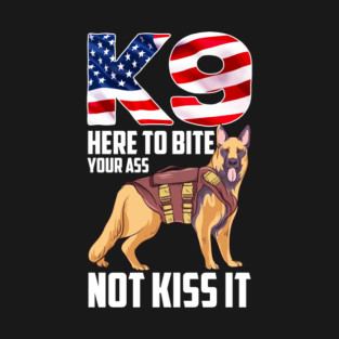 K9 Unit American Flag Patriotic German Shepherd T-Shirt