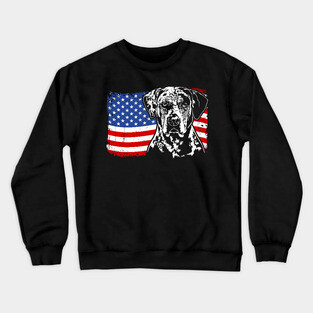 Proud Catahoula Leopard Dog American Pride Crewneck Sweatshirt