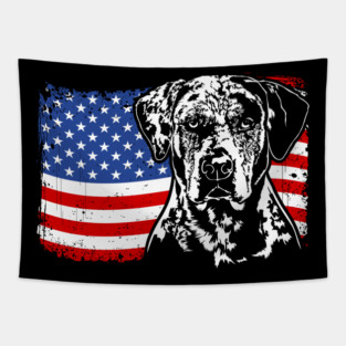Proud Catahoula Leopard Dog American Pride Tapestry