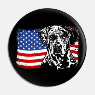 Proud Catahoula Leopard Dog American Pride Pin