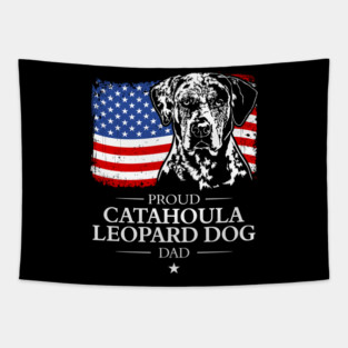 Proud Catahoula Leopard Dog Dad Tapestry