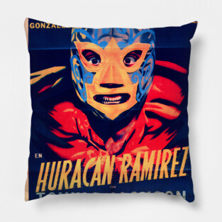 Vintage Mexican Cinema Icons Lucha Libre Pillow