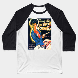 Vintage Mexican Cinema Icons Comedy Baseball T-Shirt