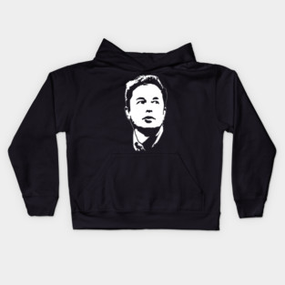 Elon Musk Minimalistic Kids Hoodie