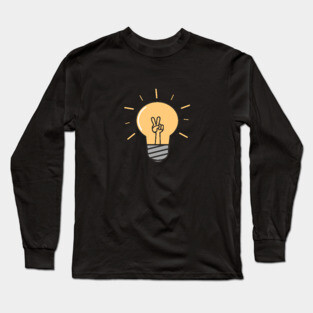 Cute Lightbulb peace sign t-shirt Long Sleeve T-Shirt
