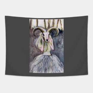 Goat skull Tapestry