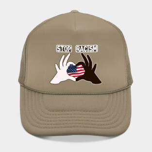 Stop Racism T Shirts USA Flag - Say No To Racism T Shirt - Human Rights  - Anti Racism United States Hat