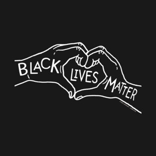 Black Lives Matters Heart Hand line T-Shirt