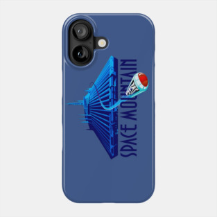 Space Mountain Retro Style - Navy Blue Text Phone Case