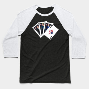 Spade Royal Flush Baseball T-Shirt