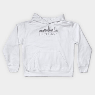 Buenos Aires Minimal Skyline Kids Hoodie