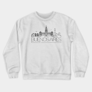 Buenos Aires Minimal Skyline Crewneck Sweatshirt