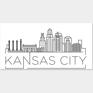 Kansas City Minimal Skyline Posters and Art