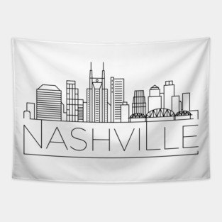 Nashville Minimal Skyline Tapestry