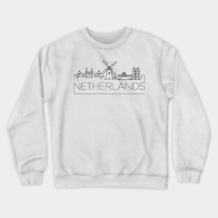 Netherlands Minimal Skyline Crewneck Sweatshirt