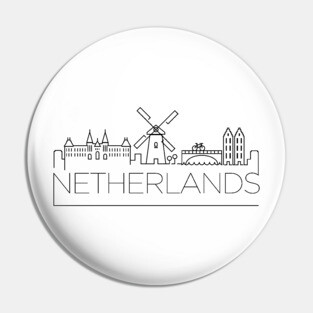 Netherlands Minimal Skyline Pin