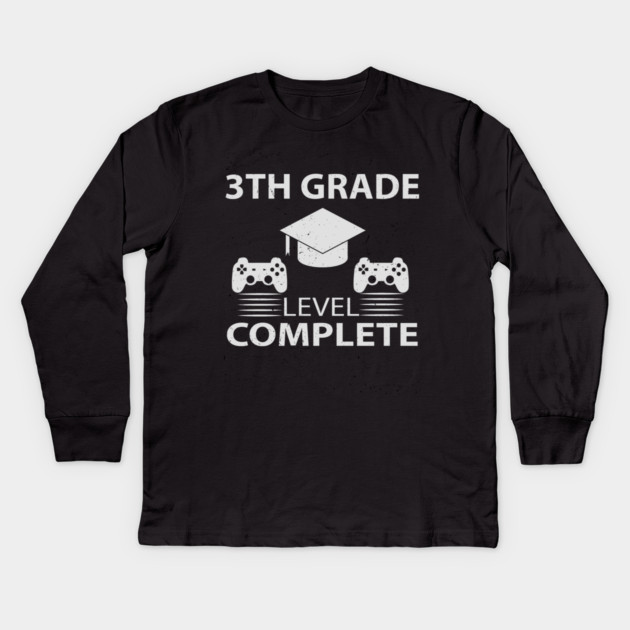 3TH Grade Level Complete Kids Long Sleeve T-Shirt by Pixel Threads 