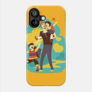 A father and his sons, son and daughter Phone Case