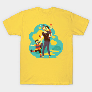 A father and his sons, son and daughter T-Shirt