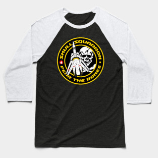 Skull Squadron Patch Baseball T-Shirt