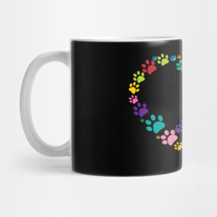 Dog Paw Print Heart Peace Sign Dog Lovers Mug