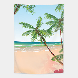 Tropical Beach Tapestry