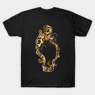 Raised fist in golden fire T-Shirt