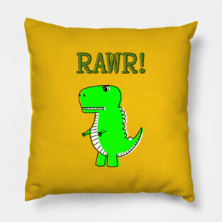 Cute Green Dino Pillow