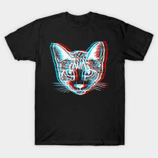 Psychedelic Trippy Rave Cat Abstract Vaporwave Gift T-Shirt